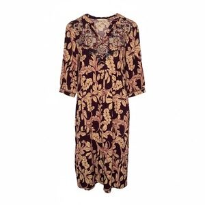Soft Surroundings Boho Embroidered Sequin V-Neck‎ Tunic Peasant Dress Size Small